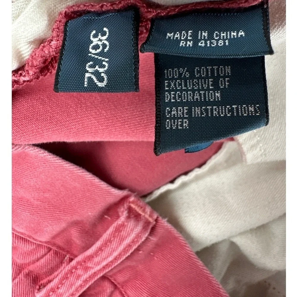 Vtg Polo Ralph Lauren Slim GI Fit Pants 36/32 Red Cotton Chinos Preppy Old Money